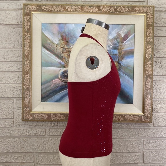 BCBGMaxAzria Sequin Halter Style Top - Picture 2 of 9